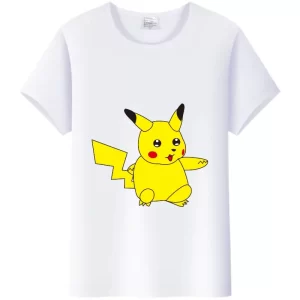 T-Shirt Blanc Pikachu Bébé Assis