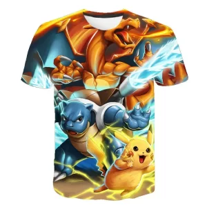 T-shirt Cartoon Pokemon de Sacha Enfant