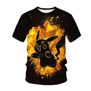 T-shirt Cartoon Pokemon Enfant Pikachu Shiny