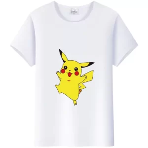 T-Shirt Blanc Pikachu Heureux