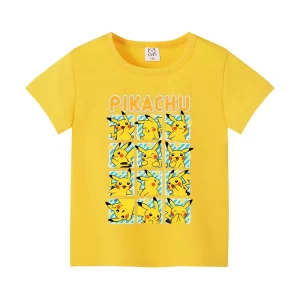 T-shirt Jaune Enfant Pokemon Pikachu Photomaton