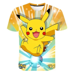 T-shirt Logo 3D Pokemon Pikachu Pokeball