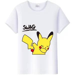 T-Shirt Blanc Pikachu Dab Swag