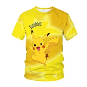 T-shirt Cartoon Pokemon Enfant Pikachu Danse