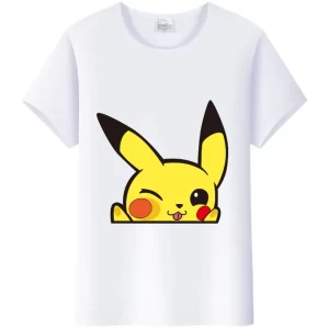 T-Shirt Blanc Pikachu Collé à la vitre